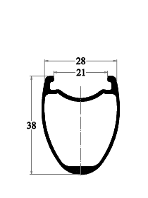 disegno cerchio in carbonio PRD28-38C