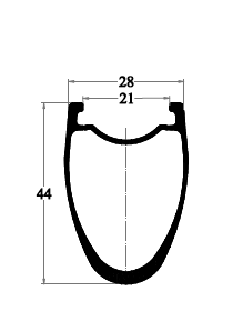 disegno cerchio in carbonio PRD28-44C