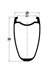 disegno cerchio in carbonio PRD28-50C
