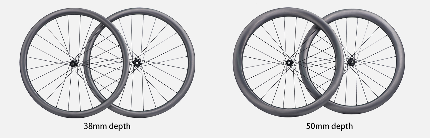 carbon bike wheels 30mm and 50mm depth