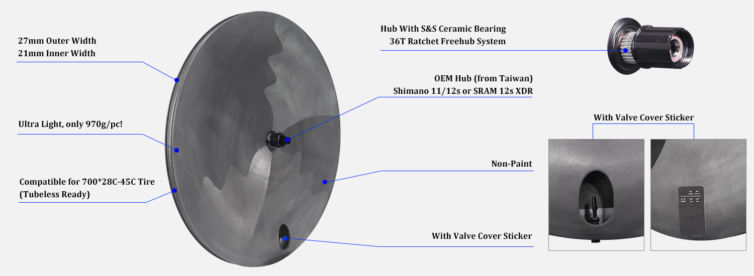 ProX Ultra Light 700C Full Disc Rear Wheel Features