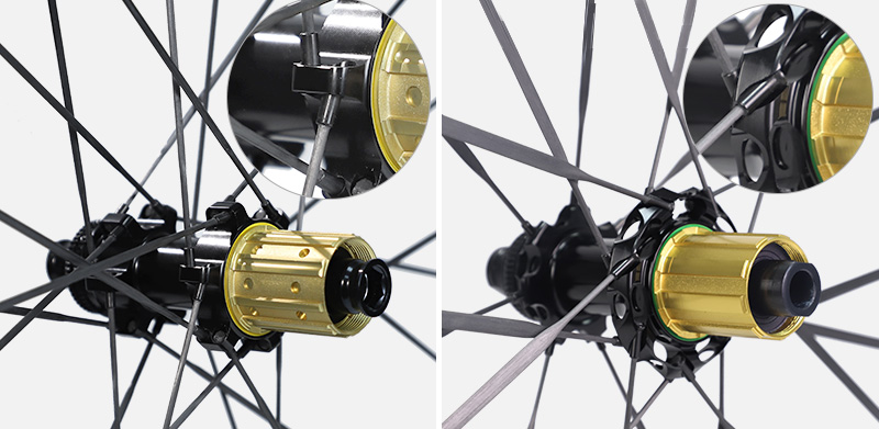drilled-flange spoke system VS captive spoke system