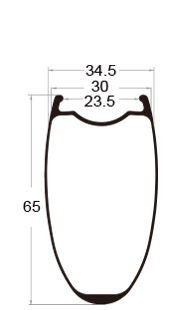 wide bicycle road rim 65mm depth