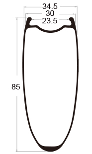 wide bicycle road rim 85mm depth