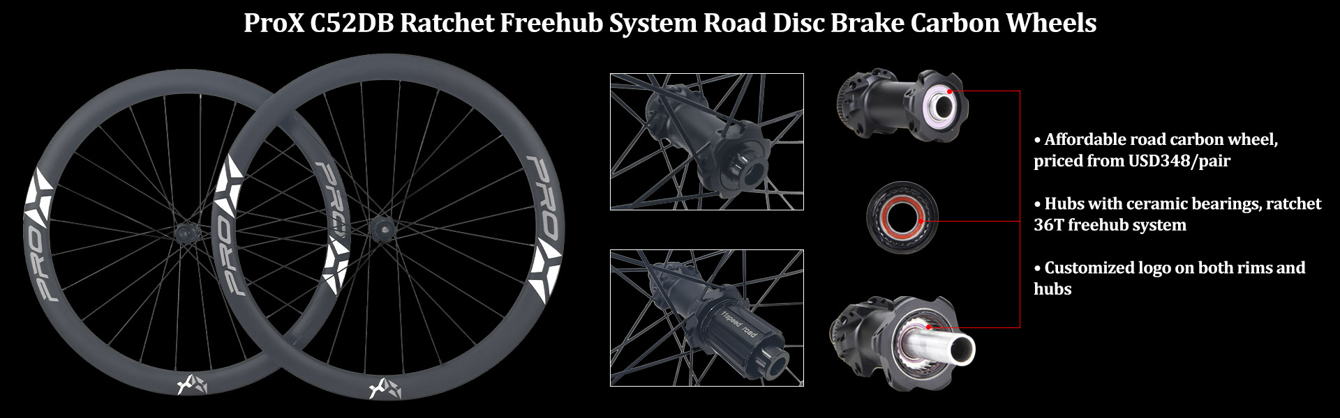 ProX Carbon Bike disc Wheels